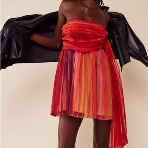 Free People in Rainbows Mini Tulle Dress Size Large